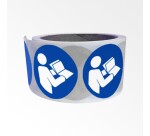 Rouleau de pictos M002 - Obligation consulter le manuel - ISO 7010  - 50 mm