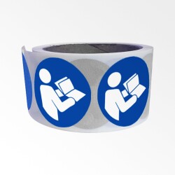 Rouleau de Pictos d'Obligation - Consulter le manuel/la notice d'instructions - M002  - 50 mm