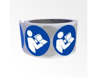 Rouleau de pictos M002 - Obligation consulter le manuel - ISO 7010  - 100 mm