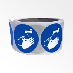 Rouleau de Picto - Lavage des mains obligatoire - M011  - 25 mm