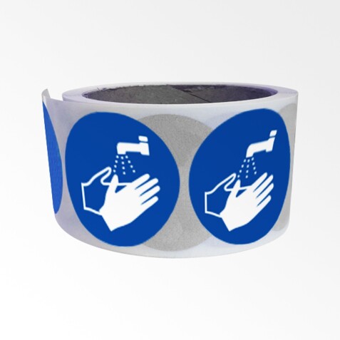 Rouleau de Picto - Lavage des mains obligatoire - M011  - 25 mm
