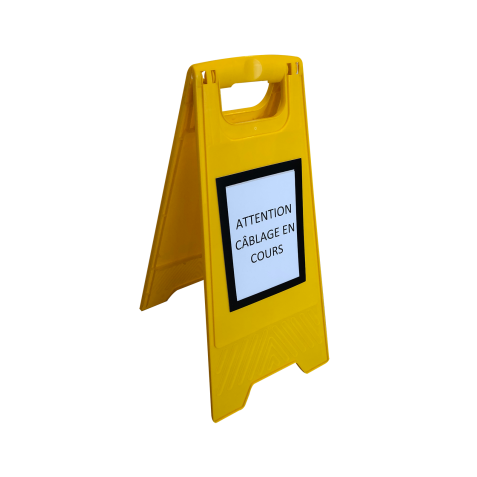 Kit signalétique - Balise chevalet avec porte-document A5 - 640x250 mm - Polypropylène