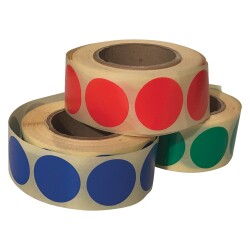 Pastilles - Multi-Usage - Papier Adhésif - Rouleau de 500 ex  - Jaune - 21 mm