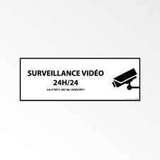 Panneau d'information - Surveillance vidéo 24h/24h - avec décret