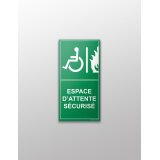 Panneau - Espace d'attente sécurisé - Portrait  - 200 x 100 mm - PVC