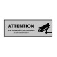 Panneau Information - Vidéo-surveillance Attention  - 297 x 105 mm - Blanc - Vinyle Souple Autocollant