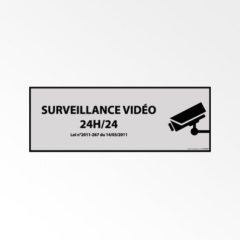 Panneau d'information - Surveillance vidéo 24h/24h - avec décret