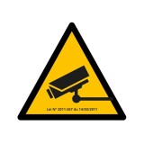 Panneau Information - Vidéosurveillance  - 200 mm - Vinyle Souple Autocollant