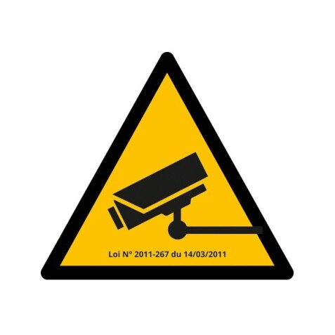 Panneau Information - Vidéosurveillance  - 200 mm - Vinyle Souple Autocollant
