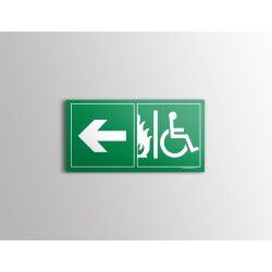 Panneau général - Sortie de secours gauche - E001  - 400 x 200 mm - PVC