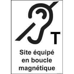 Panneau signalétique - Site équipé en boucle magnétique - Non-réfléchissant  - 300 x 420 mm - PVC