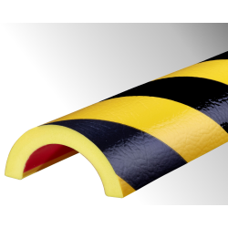 Butoir - Profil ultra souple jaune et noir - Longueur 1 m - Mousse polyuréthane expansée