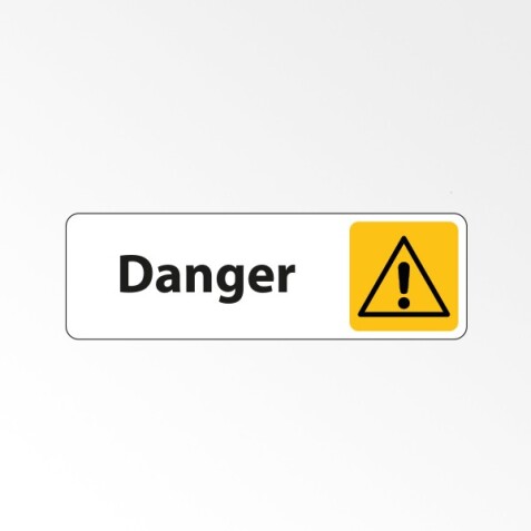 Panneau Signalétique - Danger   - 150 x 47 mm - Blanc