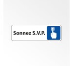Panneau Signalétique - Sonnez S.V.P.   - 250 x 80 - Blanc