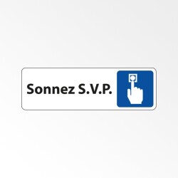 Panneau - Sonnez S.V.P. - Adhésif