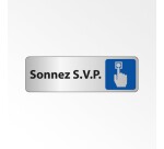 Panneau Signalétique - Sonnez S.V.P.   - 150 x 47 - Argent