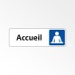 Panneau Locaux - Accueil avec Pictogramme - Adhésif.  - 150 x 47 mm - Blanc