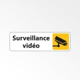 Panneau d'information - Surveillance vidéo avec pictogramme caméra  - 250 x 80 mm - Argent