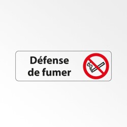 Panneau adhésif - Défense de fumer - P002  - 250 x 80 mm - Argent