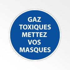 Panneau d'obligation de port d'EPI - Gaz toxiques - Mettez vos masques