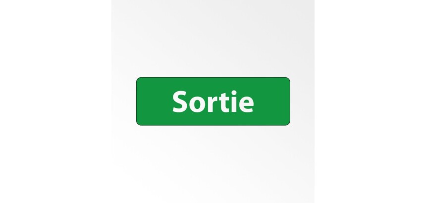 Panneau Signalétique - Sortie   - 250 x 80 - Blanc