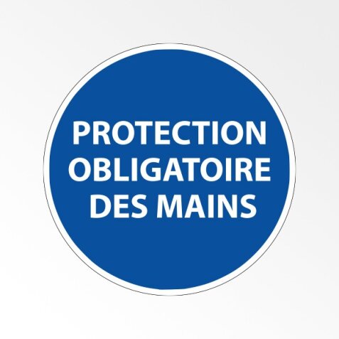 Panneau d'obligation de port d'EPI - Protection obligatoire des mains