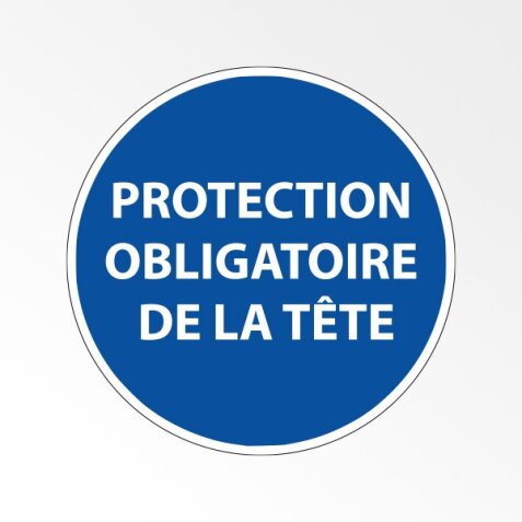 Panneau d'obligation de port d'EPI - Protection obligatoire de la tête