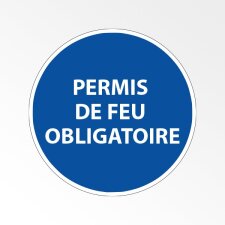 Panneau d'obligation de port d'EPI - Permis de feu obligatoire