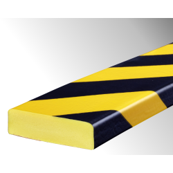 Butoir - Profil de protection murale flexible jaune et noir - Longueur 1 m - Mousse polyuréthane