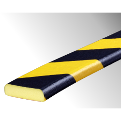 Profil butoir flexible - Jaune et Noir - Mousse Polyuréthane