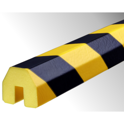 Butoir - Flexible ultra visible jaune et noir - Longueur 1 m - Mousse polyuréthane expansée