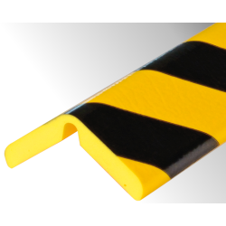 Protection - Profil butoir flexible jaune et noir - 1 m - Mousse polyuréthane