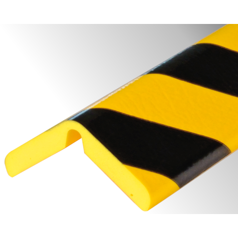 Protection - Profil butoir flexible jaune et noir - 1 m - Mousse polyuréthane