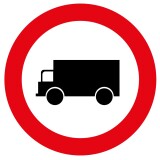 Panneau de Prescription - Accès interdit aux véhicules transport de marchandises - B8  - 200 mm - Vinyle Souple Autocollant