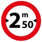 Panneau orientation - Accès Interdit Véhicules >2,50m - ø200 mm - Vinyle