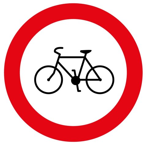 Panneau de Prescription B9b Plat   Accès Interdit aux Cycles