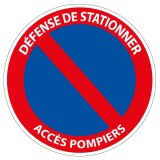 Panneau de circulation Plat carré Aludibond - Défense de stationner - Accès pompiers