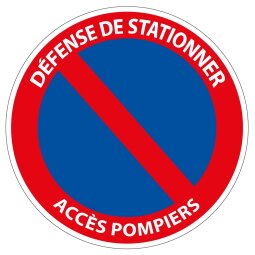 Panneau de circulation Plat carré Aludibond - Défense de stationner - Accès pompiers