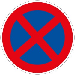Panneau Interdiction - Arrêt et Stationnement Interdits B6d