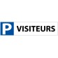 Plaque - P VISITEURS pour butée de parking - 85 x 350 mm - PVC