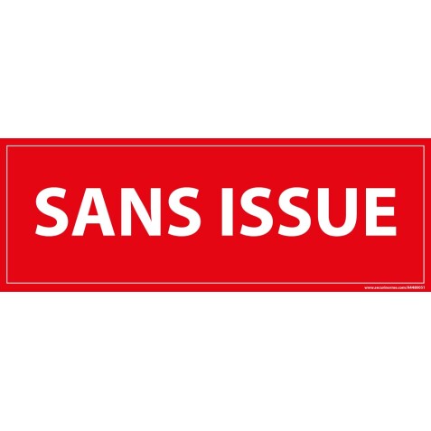 Panneau - Sans issue  - 350 x 125 mm - Vinyle Souple Autocollant