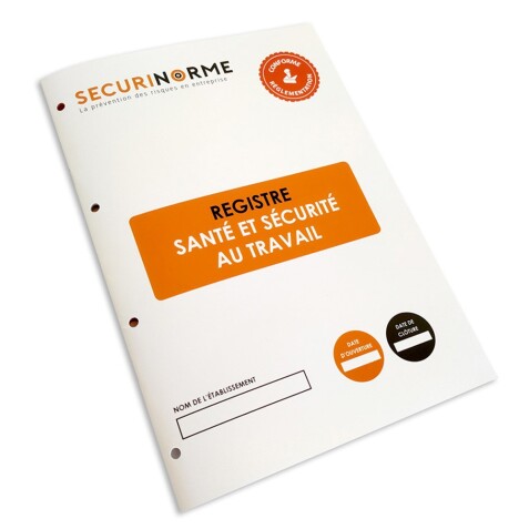 Registre - Santé et Sécurité au Travail - A4 - Papier Recyclé