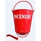 Seau à incendie métal rouge avec support