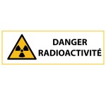 Signalétique de danger W003 - Radioactivité - Norme ISO EN 7010  - 450 x 150 mm - Vinyle Souple Autocollant