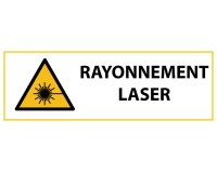 Signalétique de danger - Picto Rayonnement Laser - W004 - ISO 7010  - 297 x 105 mm - Vinyle Souple Autocollant