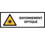 Panneau de danger - Rayonnement optique - W027 - horizontal  - 297 x 105 mm - Vinyle