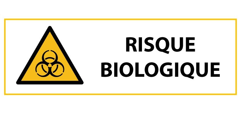 Signalétique de danger - Picto Risque biologique - W009 - ISO 7010  - 297 x 105 mm - Vinyle Souple Autocollant