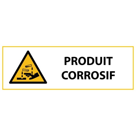 Signalétique de danger - Picto produit corrosif - W023 - ISO 7010