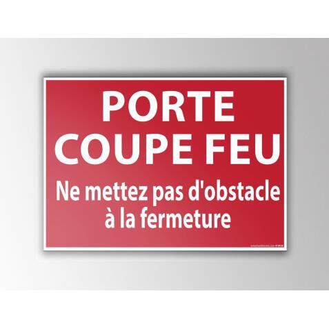 Panneau - Porte coupe-feu, pas d'obstacle - PVC/Vinyle  - 300 x 420 mm - Vinyle Souple Autocollant