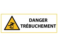 Signalétique de danger - Pictogramme Trébuchement - W007 - ISO 7010  - 297 x 105 mm - PVC